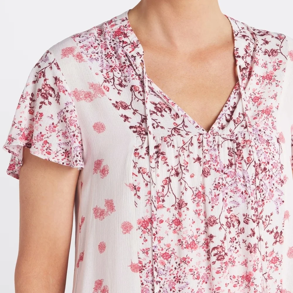 Chic Floral Pink Blouse for Women - Picture 4 of 6
